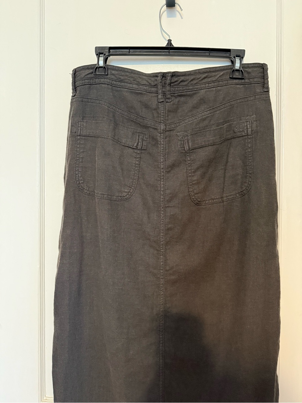 American Eagle Outfitters Black Dreamy drape linen blend low-rise Maxi Skirt Sz6 - Picture 4 of 11